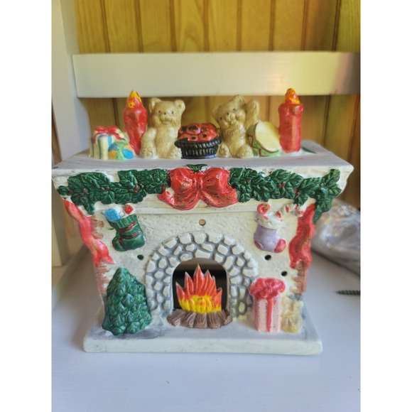 Elle Decor Other - Christmas Holiday Fireplace Porcelain Decor‎ Candle Holder